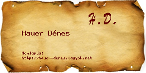 Hauer Dénes névjegykártya